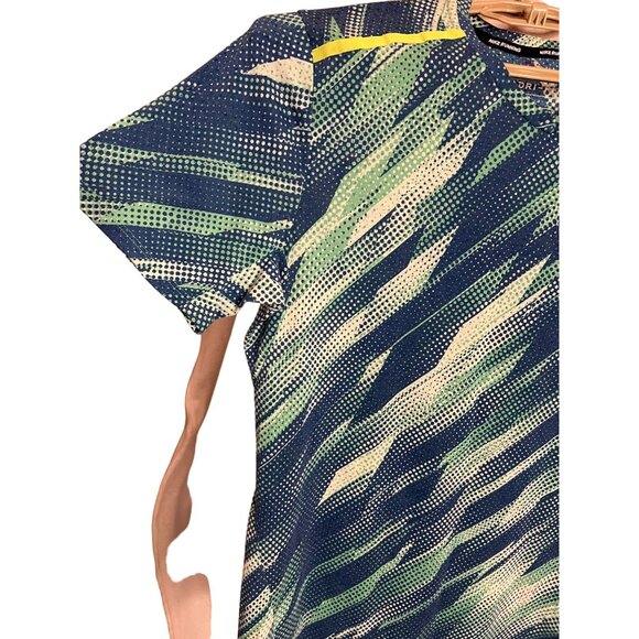 Nike Running Dry Fit Large Top Reflection Blue Green Athletic Sports SU170812NIG - Picture 2 of 11